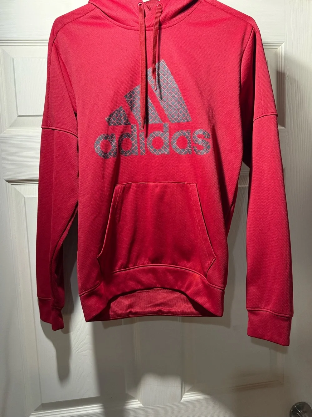 adidas Red Crewneck Hoodie with Reflective Logo size S